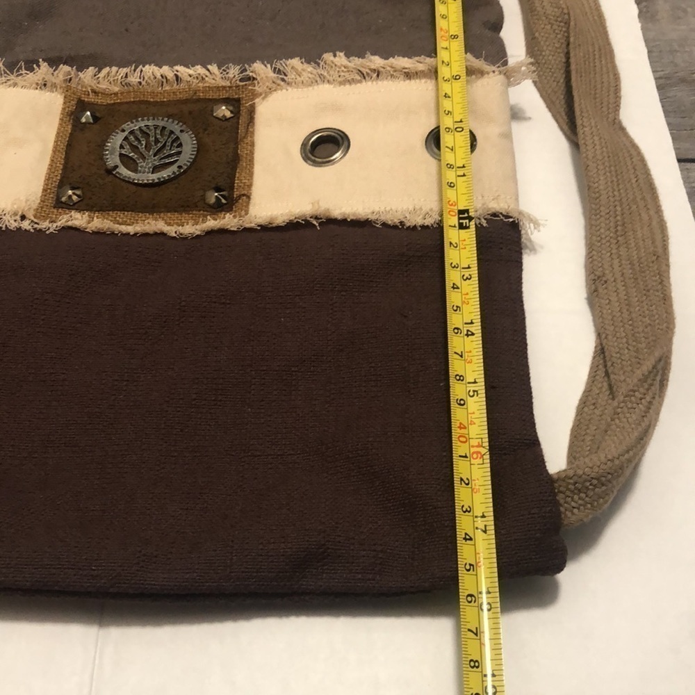NWOT Vintage VO-HO back sack in flax cotton with tree of life & embellishments - Picture 3 of 9